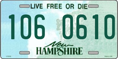 NH license plate 1060610
