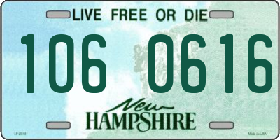 NH license plate 1060616