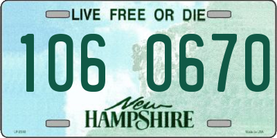NH license plate 1060670