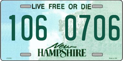 NH license plate 1060706