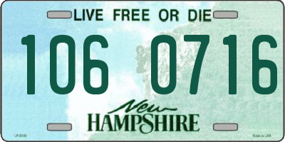 NH license plate 1060716