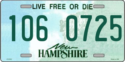 NH license plate 1060725