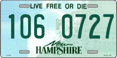 NH license plate 1060727