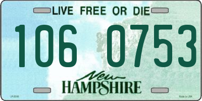 NH license plate 1060753