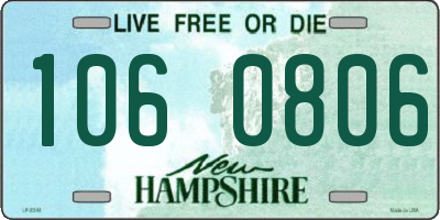 NH license plate 1060806