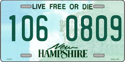NH license plate 1060809