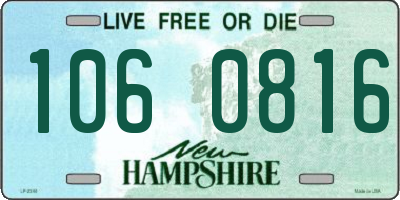 NH license plate 1060816