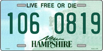 NH license plate 1060819