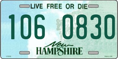 NH license plate 1060830