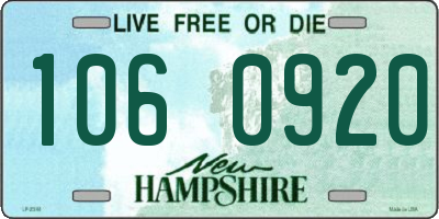 NH license plate 1060920