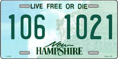 NH license plate 1061021
