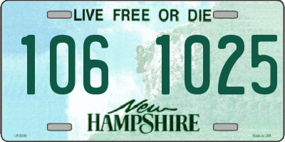 NH license plate 1061025