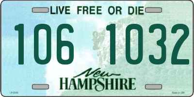 NH license plate 1061032
