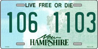 NH license plate 1061103