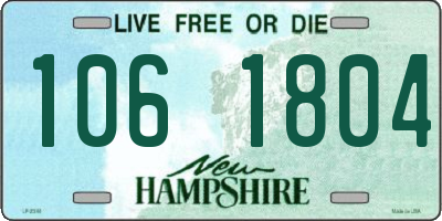 NH license plate 1061804