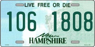 NH license plate 1061808