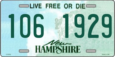 NH license plate 1061929