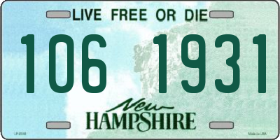 NH license plate 1061931