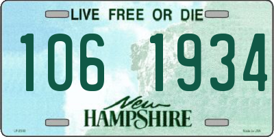 NH license plate 1061934