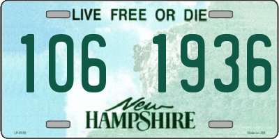 NH license plate 1061936