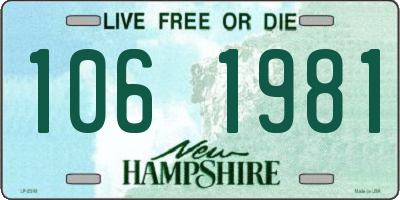 NH license plate 1061981