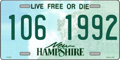NH license plate 1061992