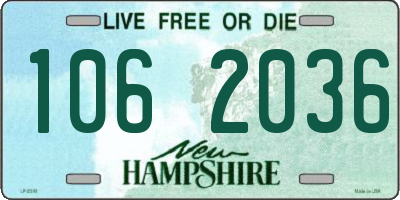 NH license plate 1062036