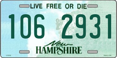 NH license plate 1062931
