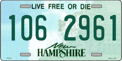 NH license plate 1062961