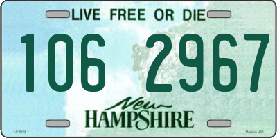 NH license plate 1062967