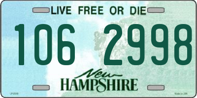NH license plate 1062998