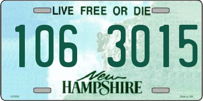 NH license plate 1063015