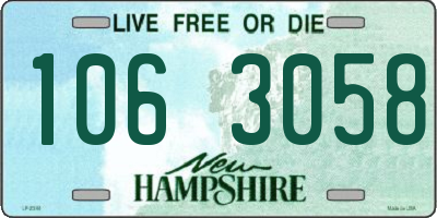 NH license plate 1063058