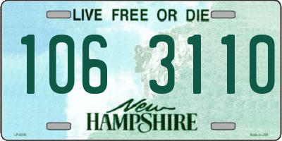 NH license plate 1063110