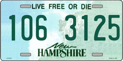 NH license plate 1063125