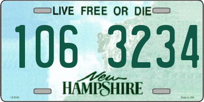 NH license plate 1063234