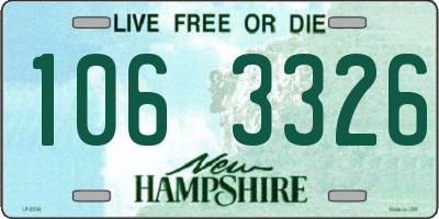 NH license plate 1063326