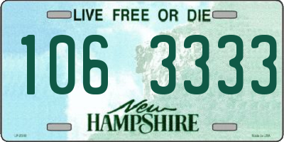 NH license plate 1063333
