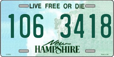 NH license plate 1063418