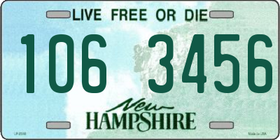 NH license plate 1063456