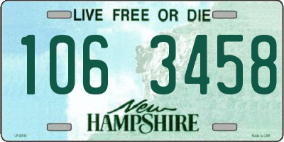 NH license plate 1063458
