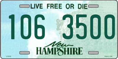 NH license plate 1063500