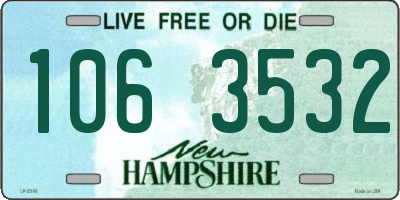 NH license plate 1063532