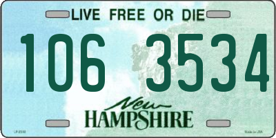 NH license plate 1063534