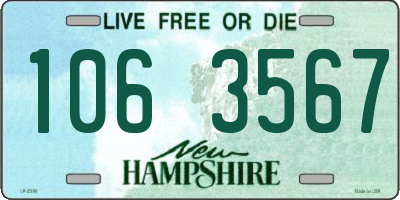 NH license plate 1063567