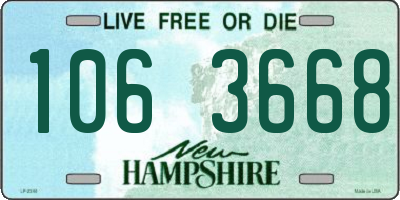 NH license plate 1063668