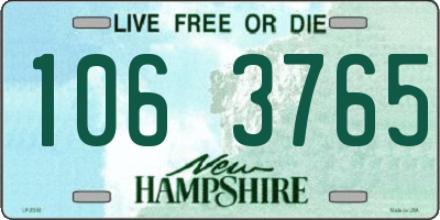 NH license plate 1063765