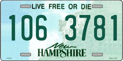 NH license plate 1063781