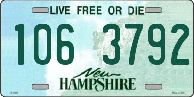 NH license plate 1063792