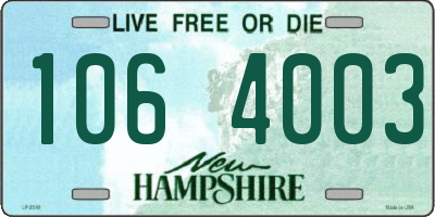 NH license plate 1064003